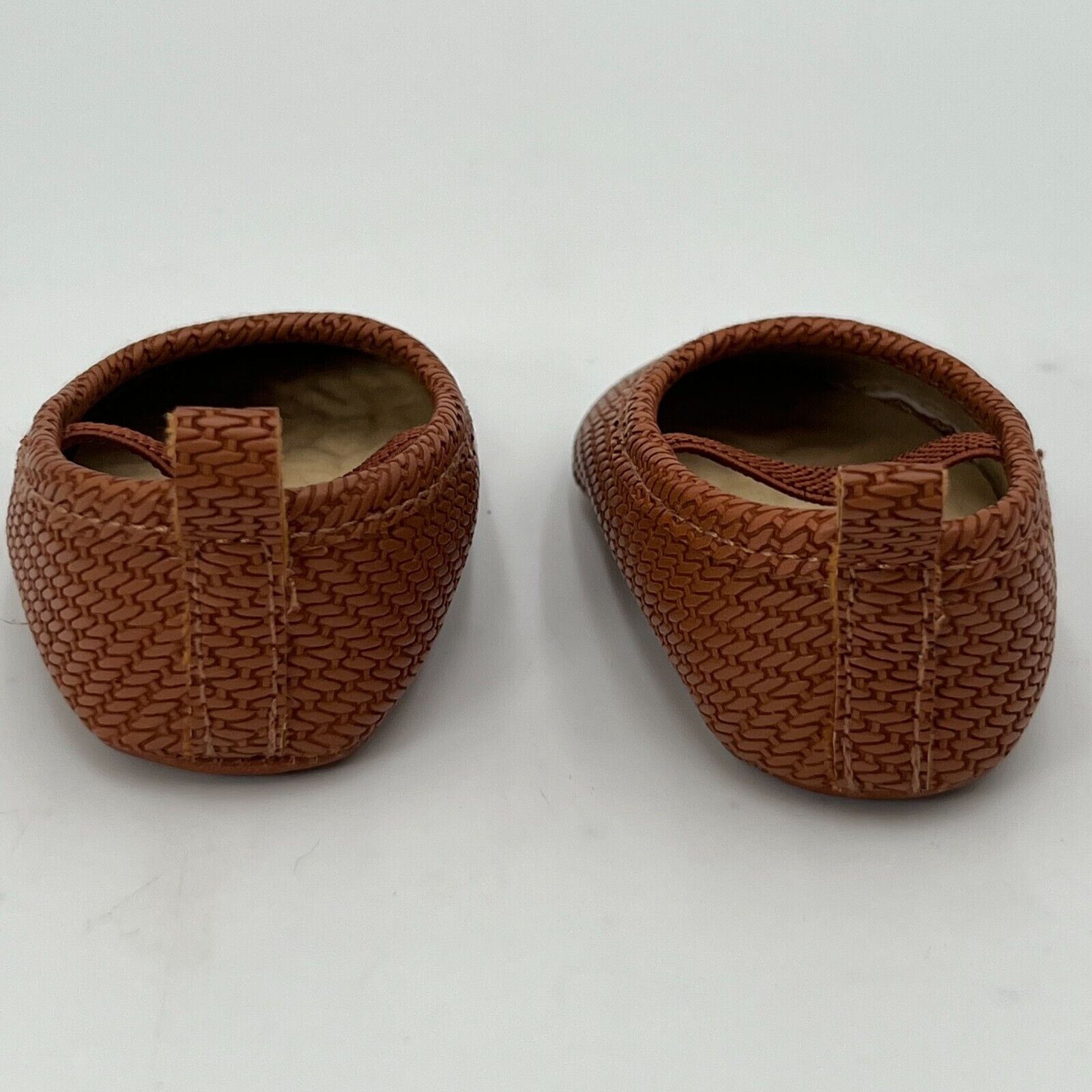 Baby B'gosh Woven Pattern Slip On Mary Jane Shoes Tan Comfy Size New Born