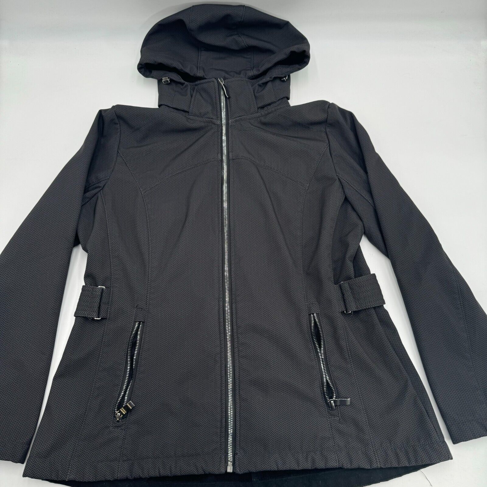 ZeroXposur Womens Wooly Full Zip Hooded Jacket Fuzzy Winter Fall Black Size L