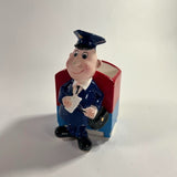 Vintage Inarco Glossy Porcelain Japan Mailman Vase Small Multicolor Postmaster