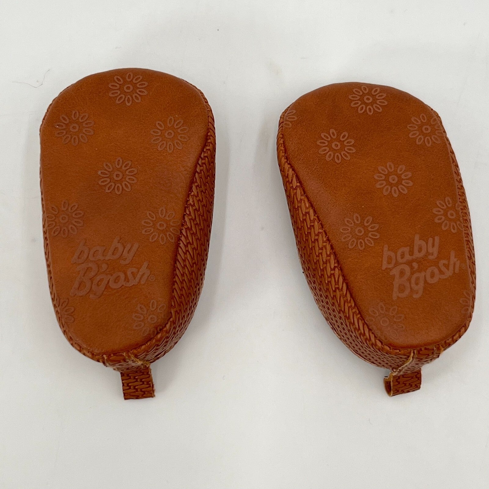 Baby B'gosh Woven Pattern Slip On Mary Jane Shoes Tan Comfy Size New Born
