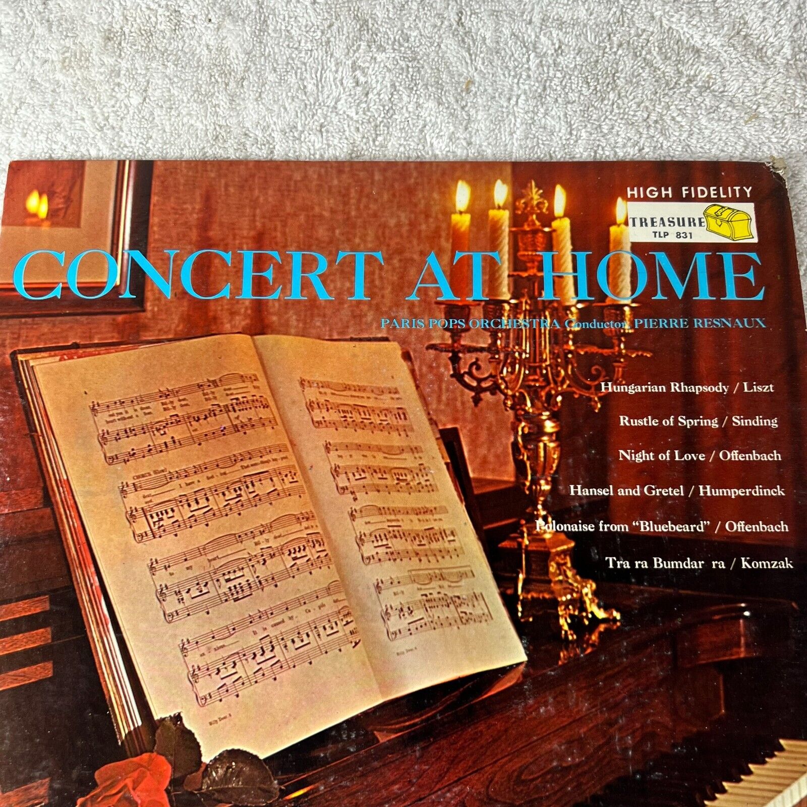 CONCERT AT HOME PARIS POPS ORCHESTRA Conductor PIERRE RESNAUX Vinyl LP TLP 831