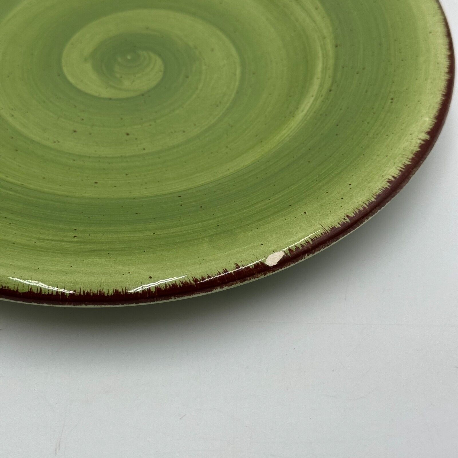 Set of 5 Hausenware 9in Salad Plates Green Dishwasher Microwave Safe (Chips))
