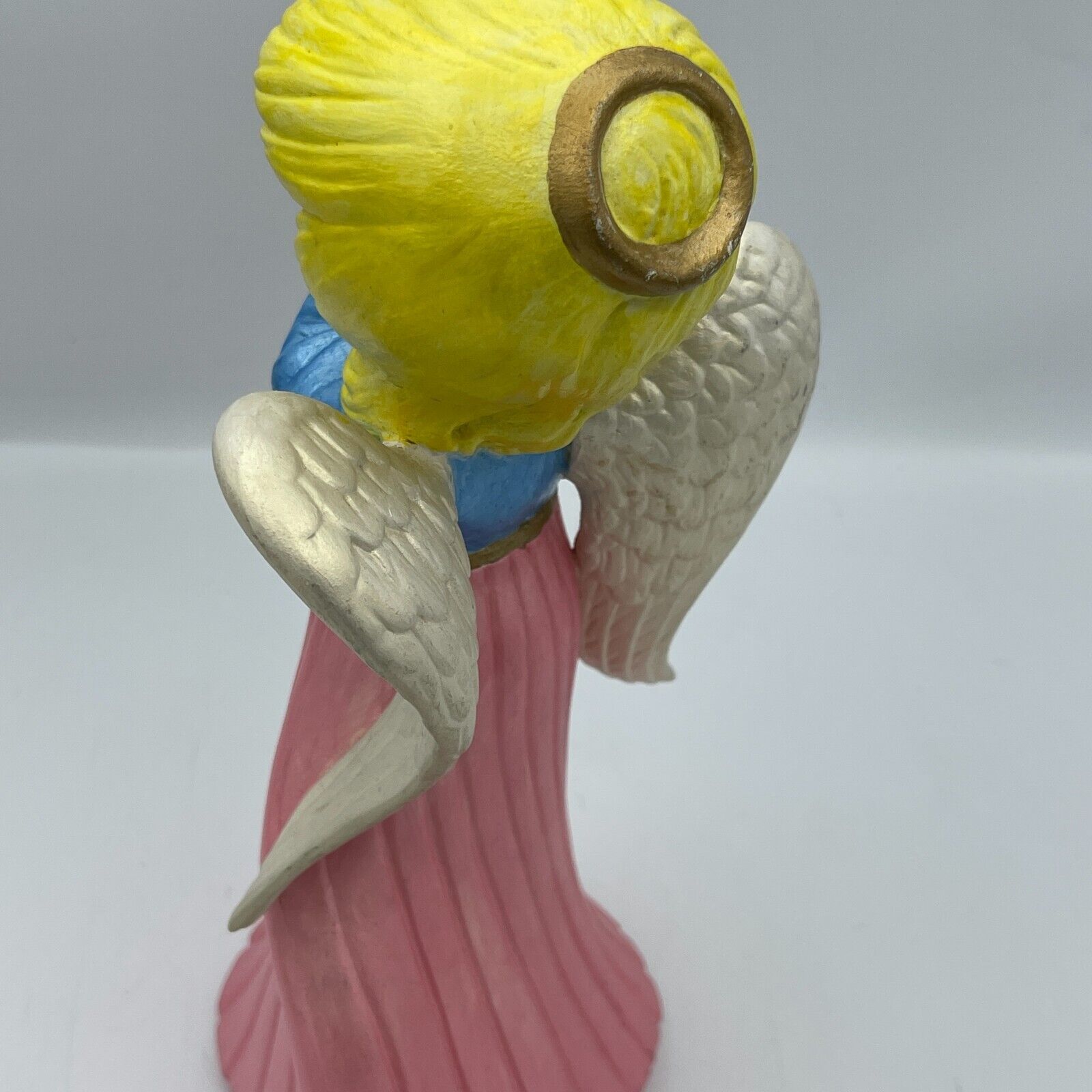 Atlantic Mold Blue 12” Pink Christmas Angel Playing Flute Blonde