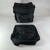 2 Zippered Hook & Loop Carrying Cases Foldable Storage Bags Pockets Black