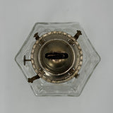 Vintage Lamplight Farms Horse & Buggy Oil Lamp Hexagon Pressed Glass