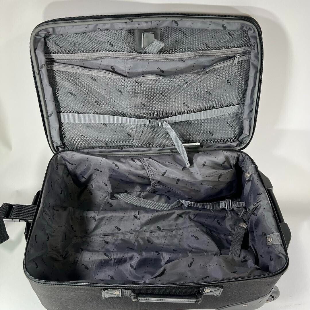 Atlantic 2 Wheel  Multiple Pockets Solid Black Travel Suitcase Unisex Size 22"