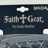 Kerusso Unisex Faith Gear Tri-Fold Wallet With Bible Verse & Red Cross NWT