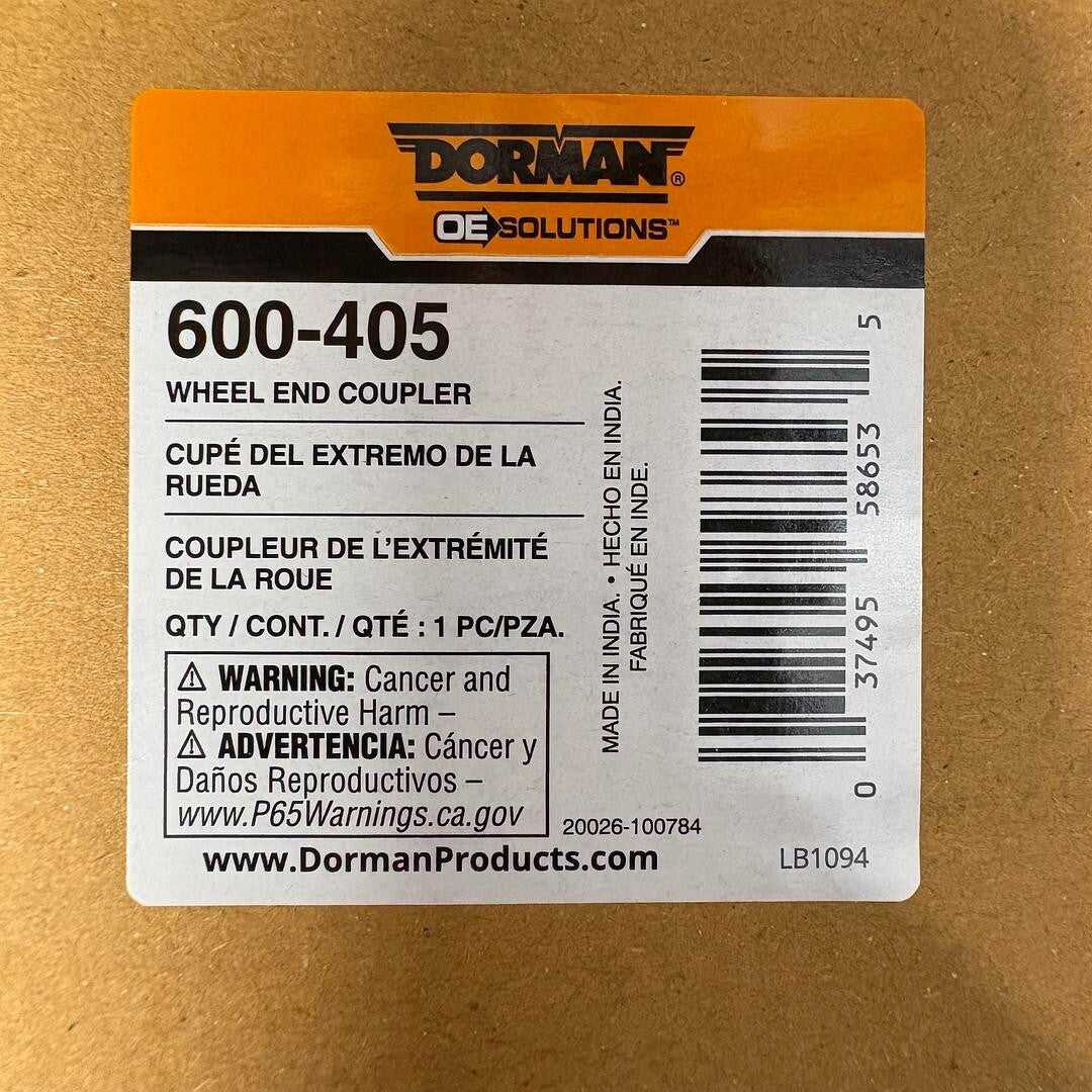 Dorman 600-405 Wheel End Coupler