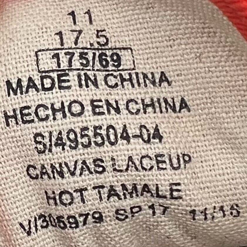 Old Navy Hot Tamale Red Cavas Lace Up Shoe Casual Sneakers Kids Size 13.5C US