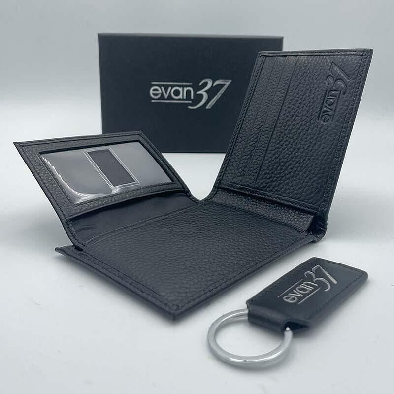 evan37 Black Bifold Wallet With KeyChain