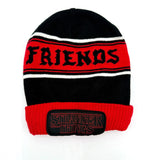 Stranger Things "Friends Don’t Lie" Black Red Stripe Beanie Winter OS