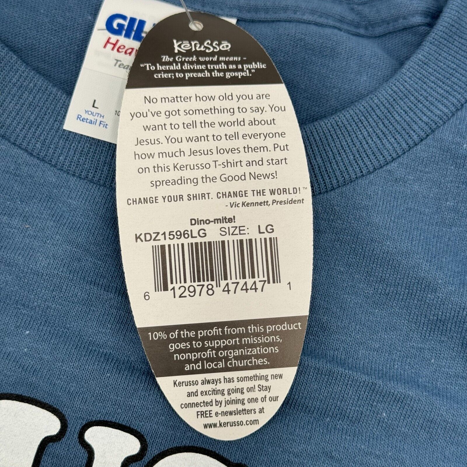 Kerusso Blue Psalm 107:1 Love Forever Youth Size Large L (10-12) NWT