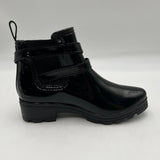 Women’s Non-Slip Black Platform Style Ankle Rain Boots Buckle Trendy Size 8/XL