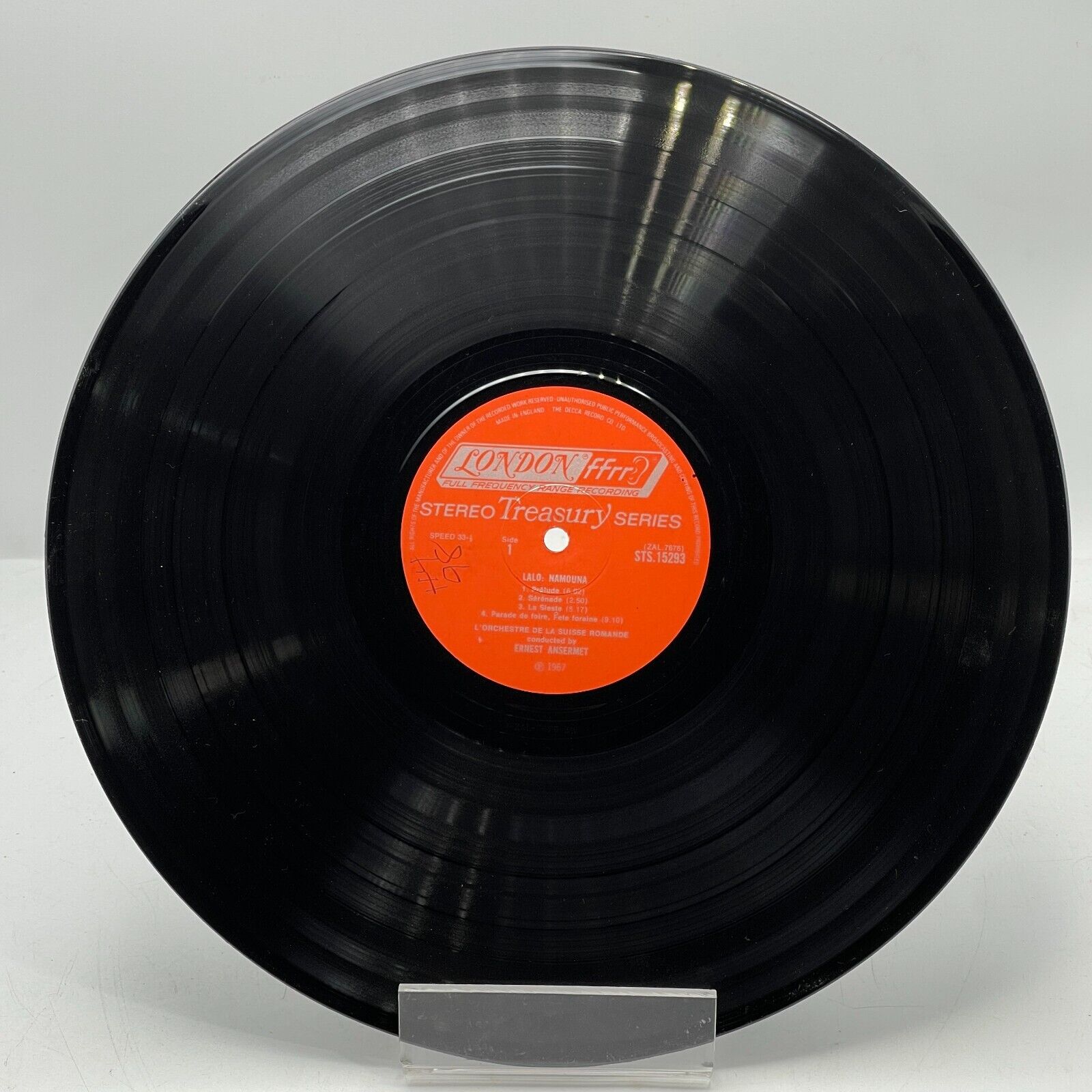 Lalo, Ansermet - Namouna; Rapsodie Pour Orchestre London Records – STS 15293