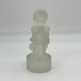 Vintage L. E. Smith Charming Girl Surrounded By Geese Clear Figurine Home Decor