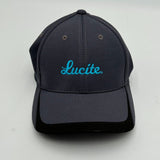 Sport-Tek STC16 Unisex Flexfit Performance Colorblock Cap Grey Back Stripe Blue