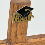 Christian Wall Decor 12x8in Wood Cross W/ Metal Graduation Pin Hanging Nail Hook
