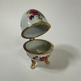Vintage Porcelain Egg Trinket Jewelry Ring Box