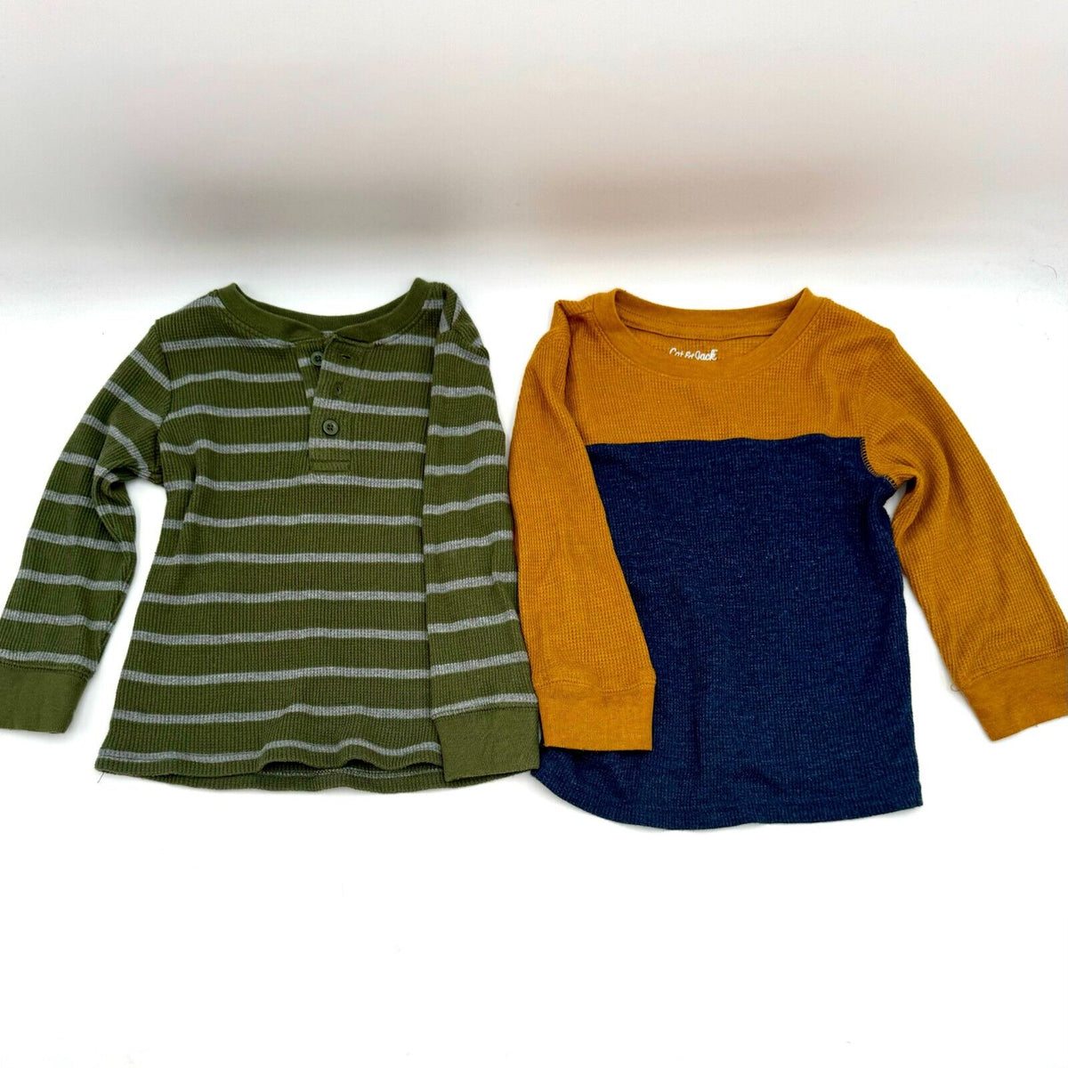 2 Boys Long Sleave Sweater Sweatshirts Warm Shirts Green Navy Toddler Size 3T