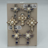 Heavens Way Lot of 7 Pearl Cross Magnets With Varying Styles Christian Decor NEW