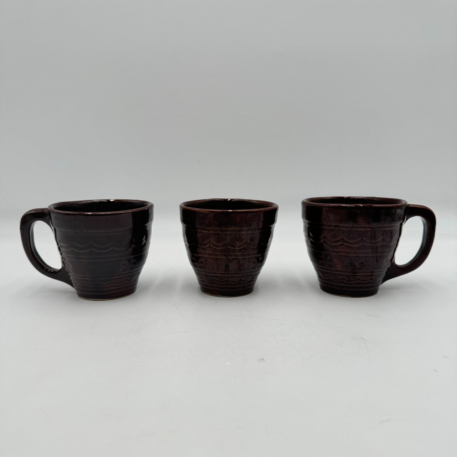 10pc Set Marcrest Daisy Dot Brown Ceramic Creamer Salt Pepper Shaker Coffee Mug