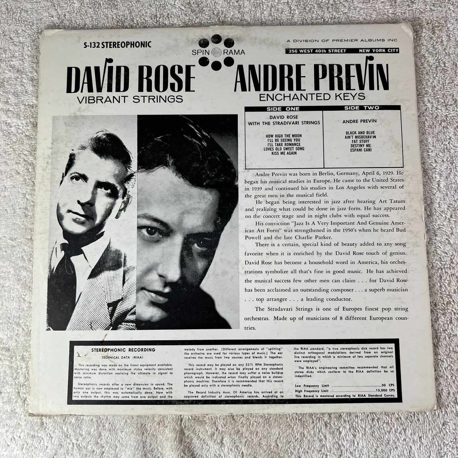 David Rose With The Stradivari Strings & André Previn Vibrant Strings MW124-116