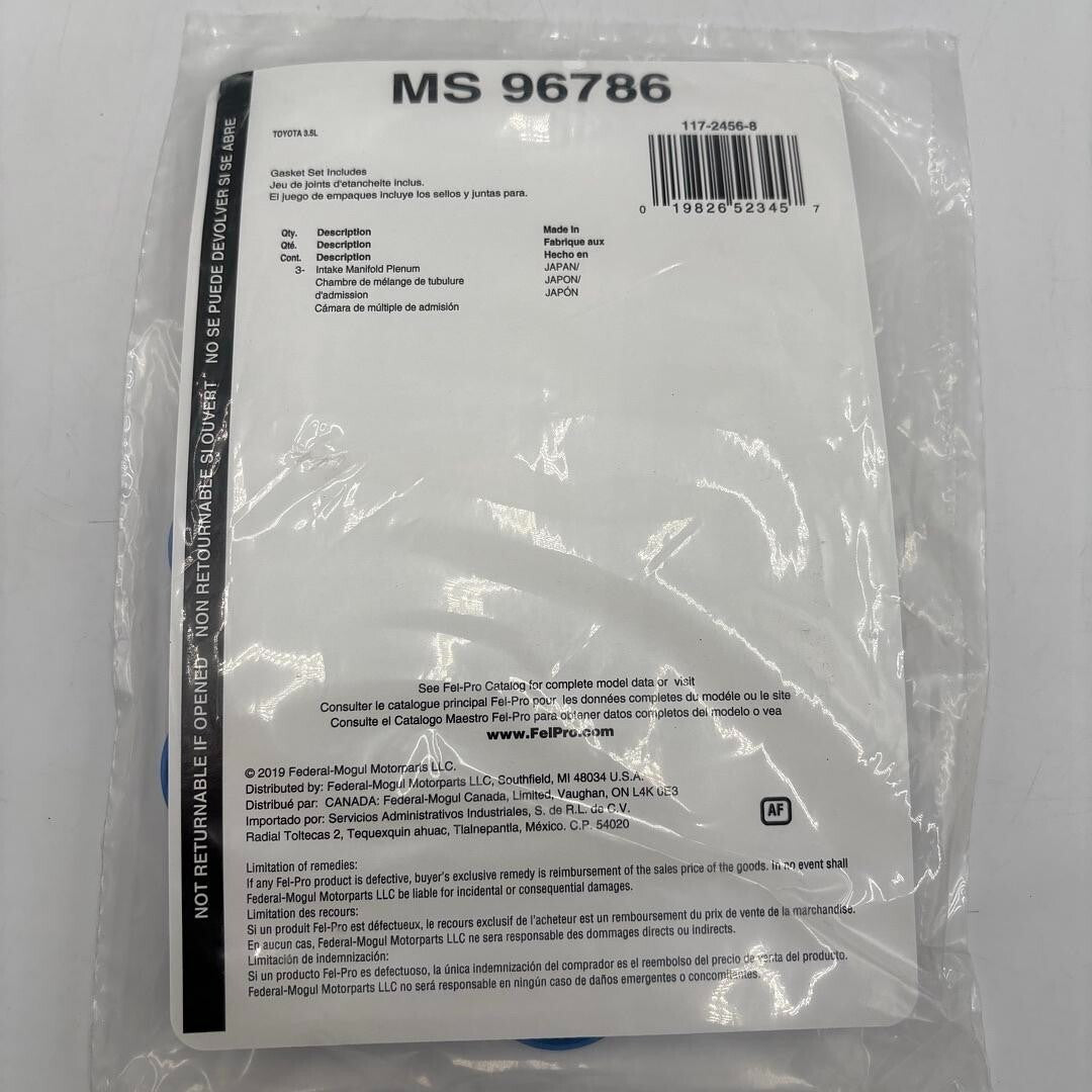 FEL-PRO MS 96786 Plenum Gasket Set