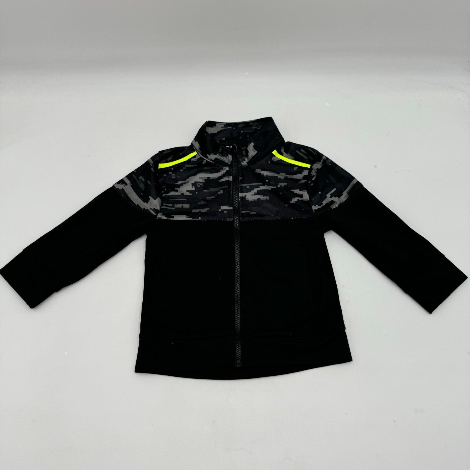 Lot of 3 Size 2T Kids Clothes 2pc Red Flannel Pajamas Black Zip Up Jacket