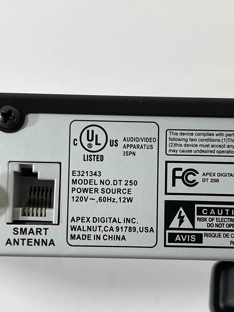 Apex DT250 Digital TV Converter Box with Analog PassThrough No Remote