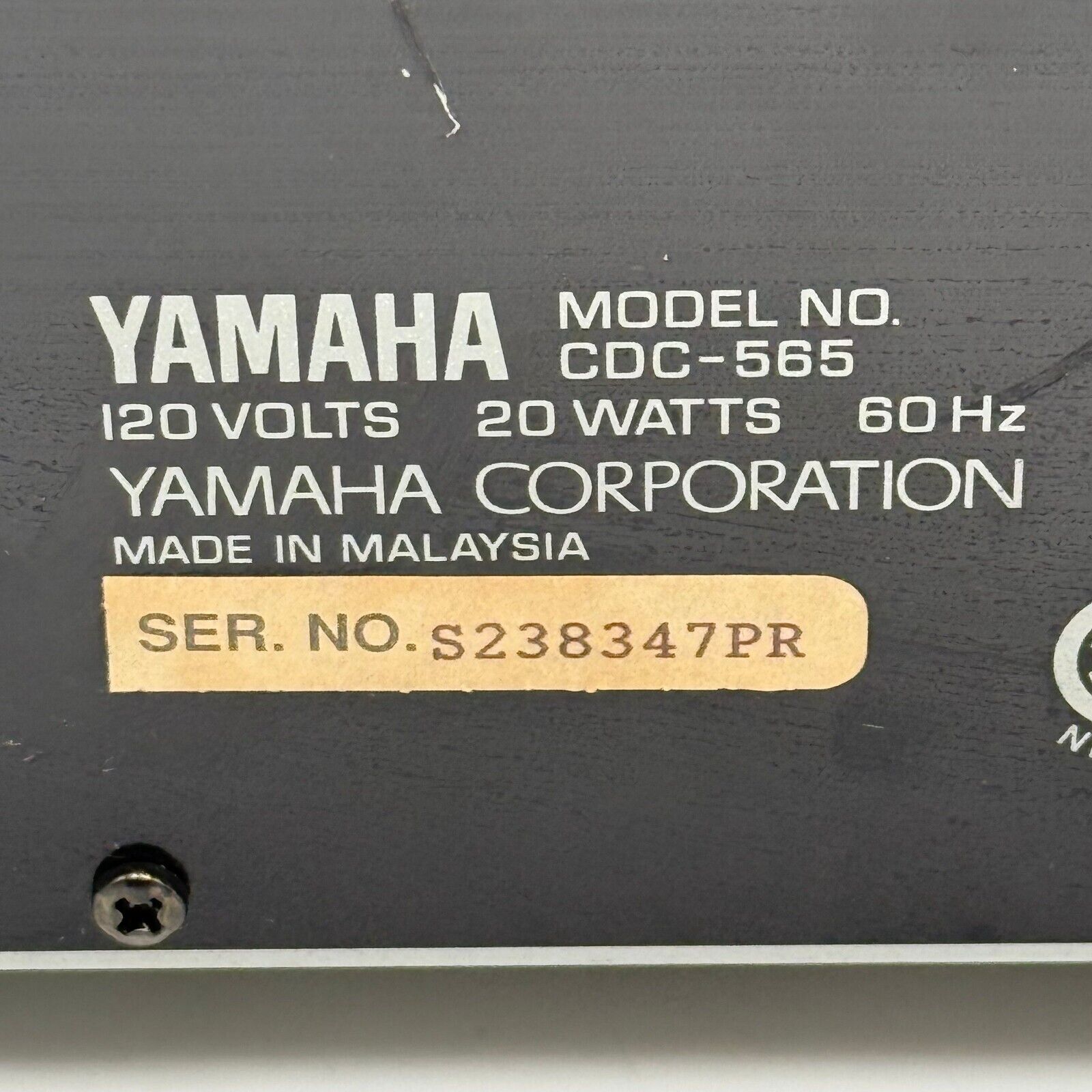 Yamaha CDC-565 Natural Sound Compact Disc Changer CD Player -  FOR PARTS