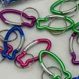 15pc Key Chains Lanyards Fish Shaped Carabiners Pink Purple Green Blue New