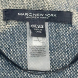 Marc New York Shawl Plaid Fringe Soft Tassel Tie Front Wrap Poncho One Size