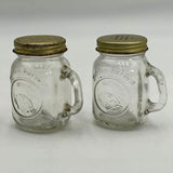 Vintage Golden Harvest Mason Jar Salt & Pepper Shakers With Metal Lids