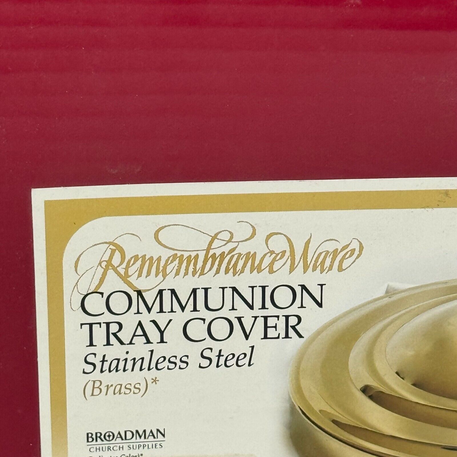 Rememberance Ware Comnunion Drink Tray & Cover Stainless Steel Brass Gold NIB