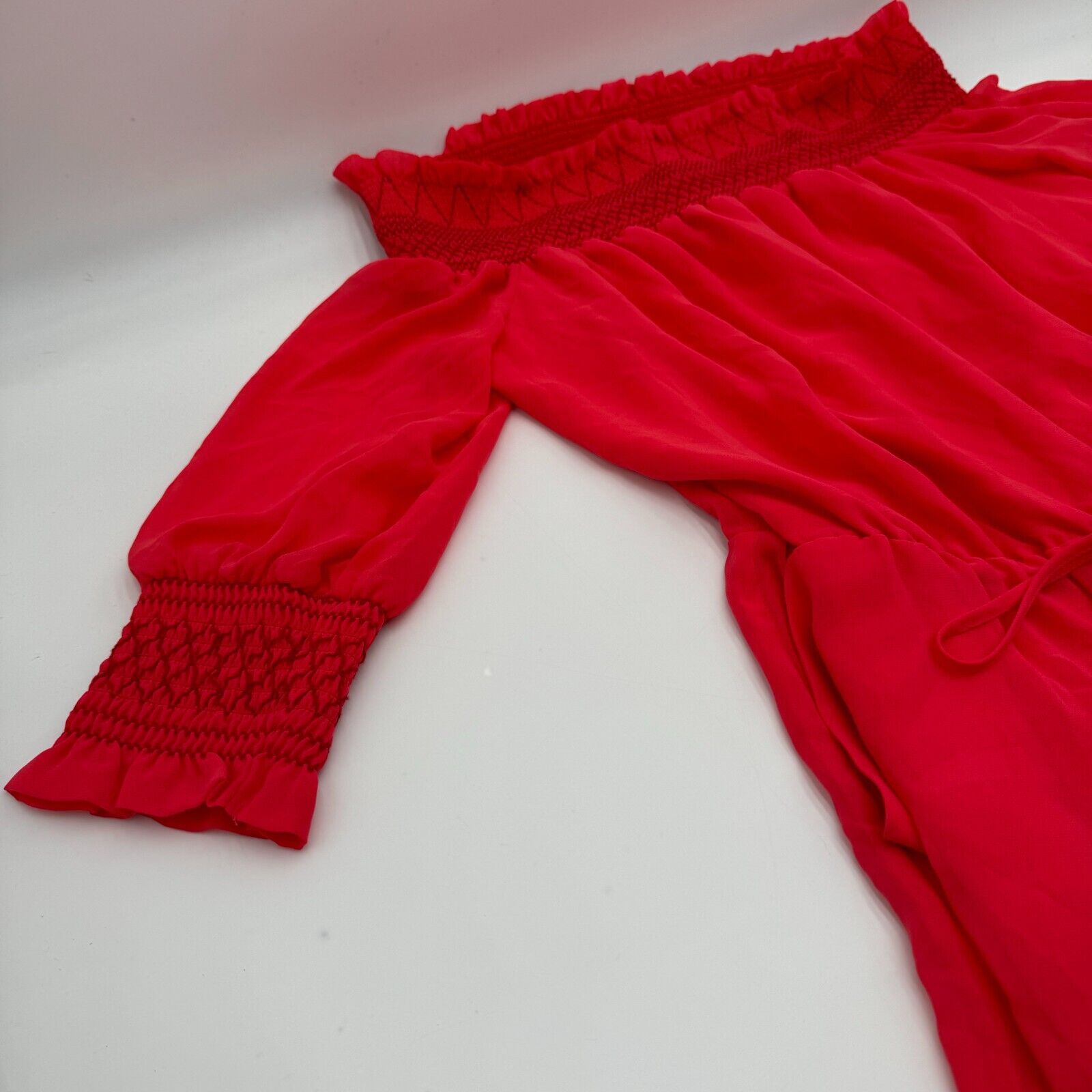 Belle & Sky Off the Shoulder Romper Red Dress Womens Size M Medium New With Tags