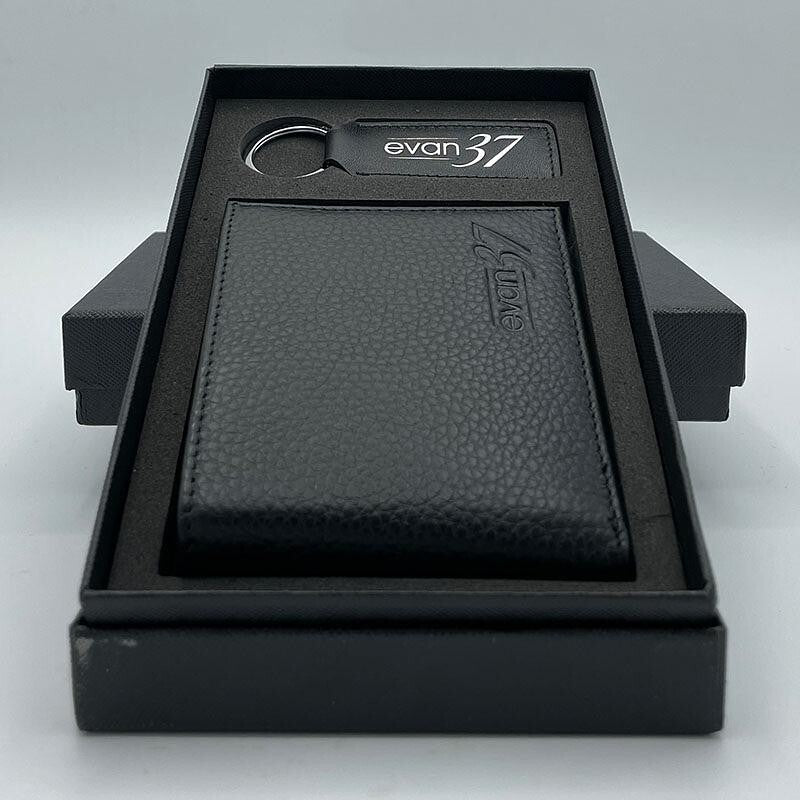 evan37 Black Bifold Wallet With KeyChain