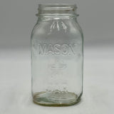 Vintage Mason Star Jar Clear Glass Quart 1970’s Mold #10