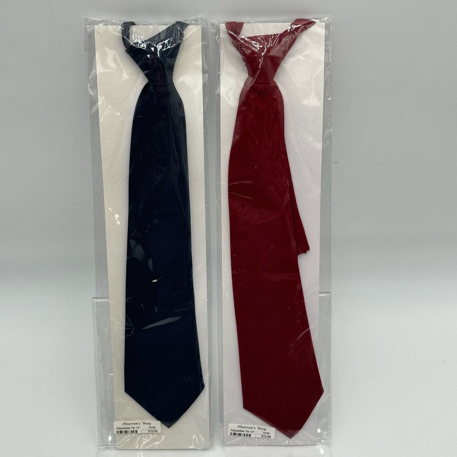 2-pack 14-inch Adjustable Ties Red Navy Blue Easy Hook Classic Dress Tie Sealed