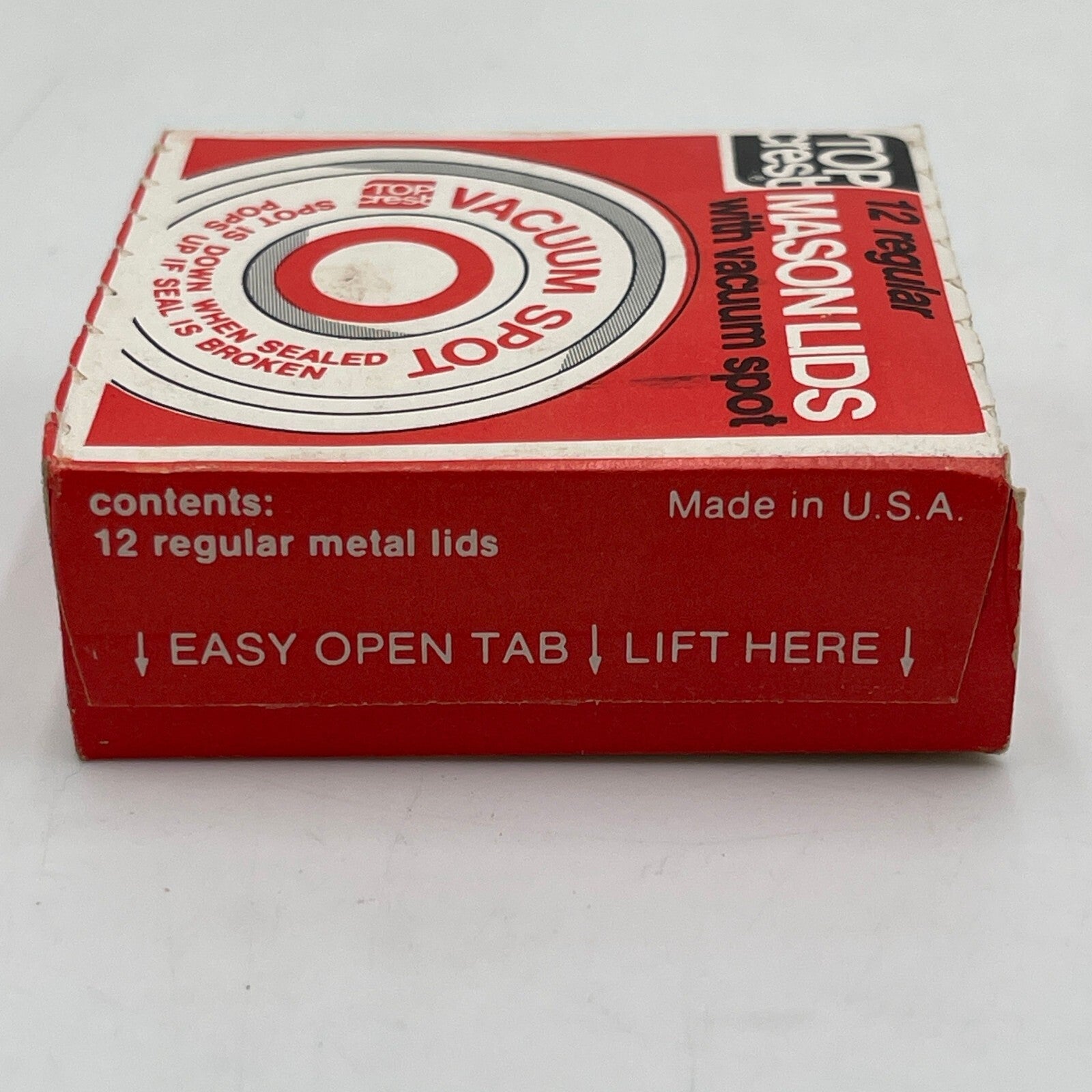 Lot of 8 Boxes - Vintage Top Crest Regular Mason Lids with Vacuum Spot 12pk NIB