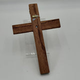 Christian Wall Decor 12x8in Wood Cross W/ Metal Graduation Pin Hanging Nail Hook