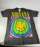 Nirvana Smiley Colorful Printed Crewneck Pullover Tshirt Streetwear Retro Size S