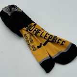 Harry Potter HufflePuff House High Crew Socks Yellow Black Adult Size 22 New