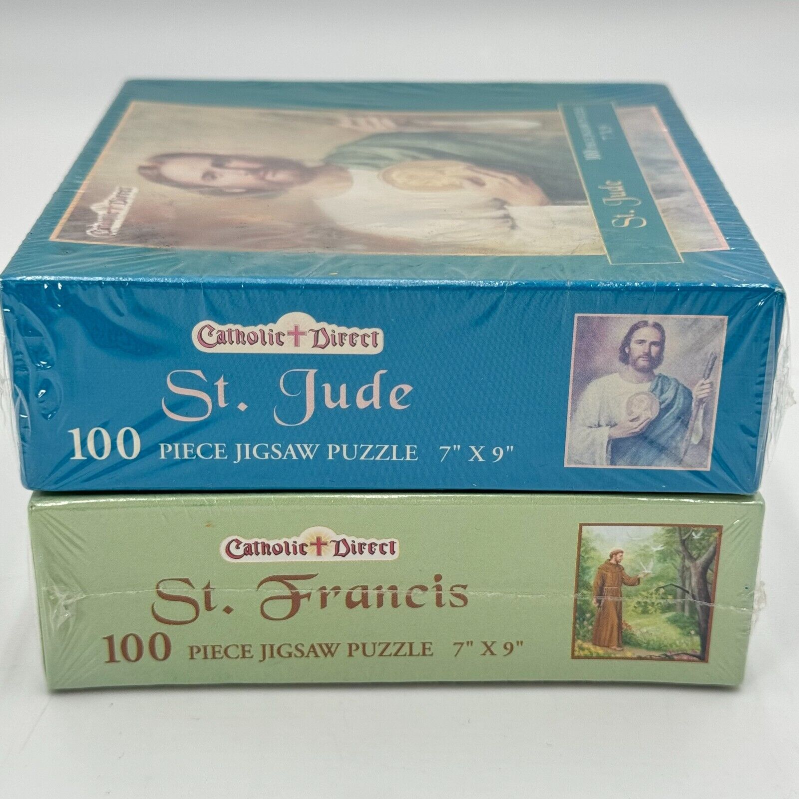Catholic Direct Set of 2 100-Piece 7x9 Jigsaw Puzzles  St Francis & St Jude NEW