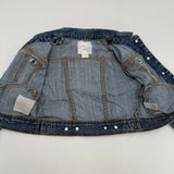 Old Navy Unisex Kids Denim Jacket Blue Collared Button Long Sleeve Size Small