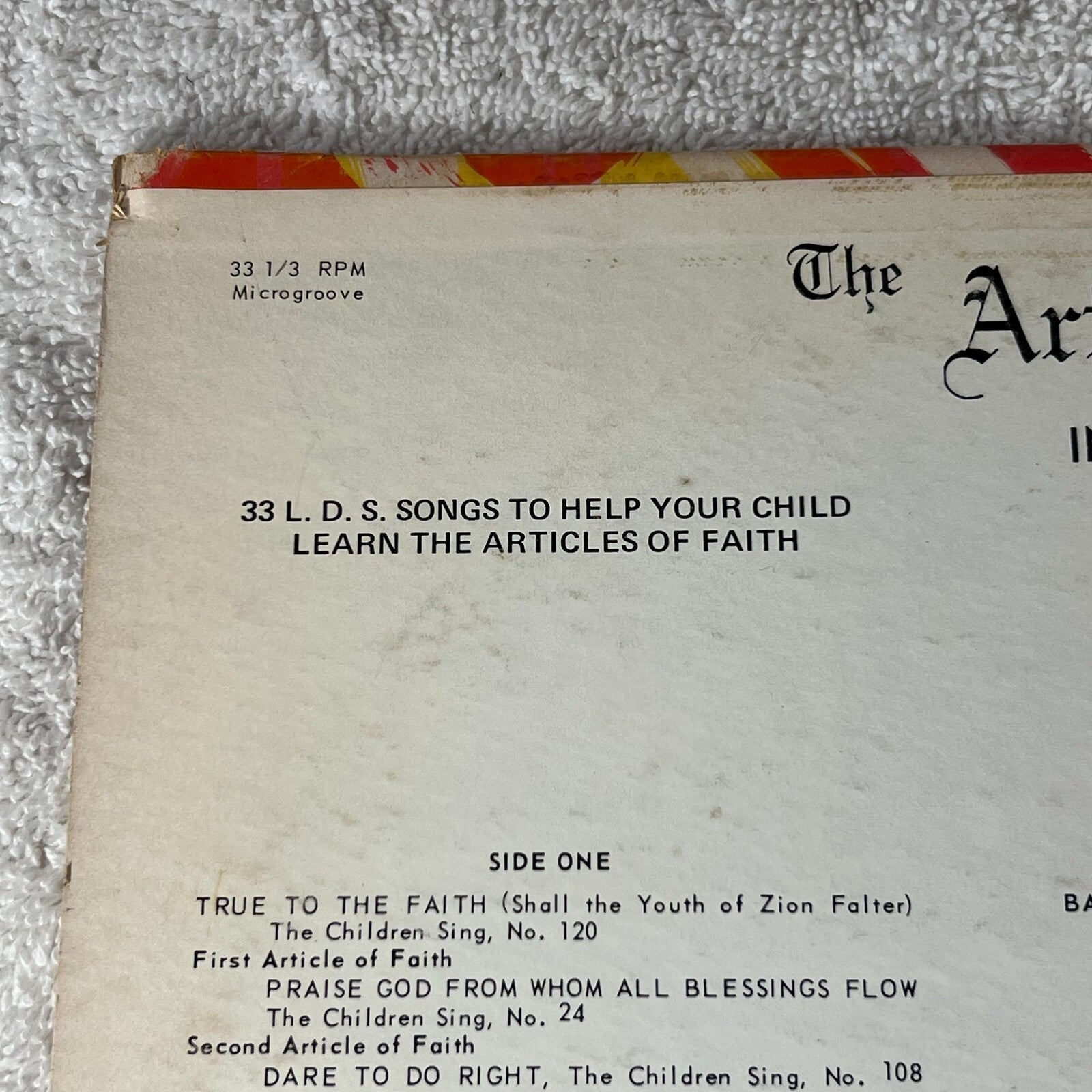ARTICLES OF FAITH In Word and Song Jesus Christ of Latter Day Saints LP