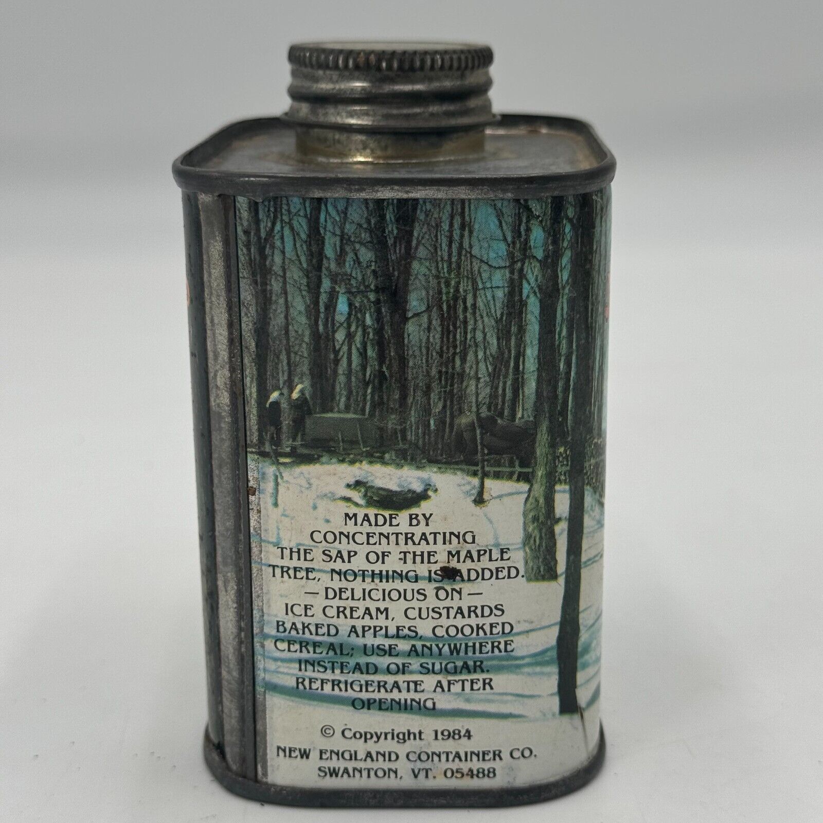 Lot of 4 Collectible Tins Niagra Falls Vermont Maple Syrup Good Housekeeping USA