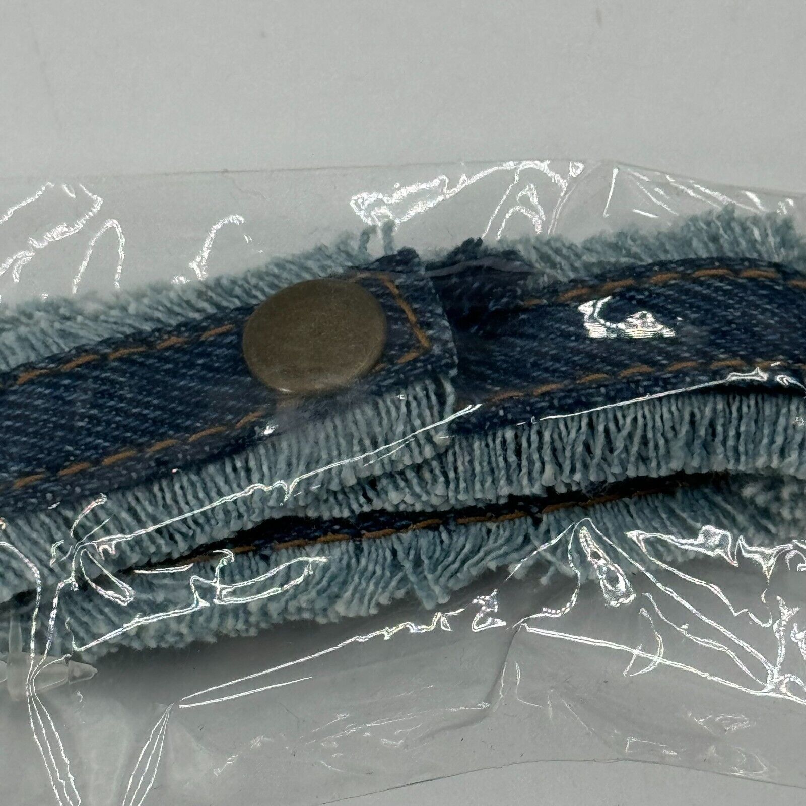 Lot of 7 Blue Denim Strap Adjustable Bracelets Snap Button Jesus Fish Christian
