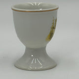 Vintage Gilded Gold Rimmed Porcelain Holly Hobbie Sitting Painted Egg Cup 2.5”