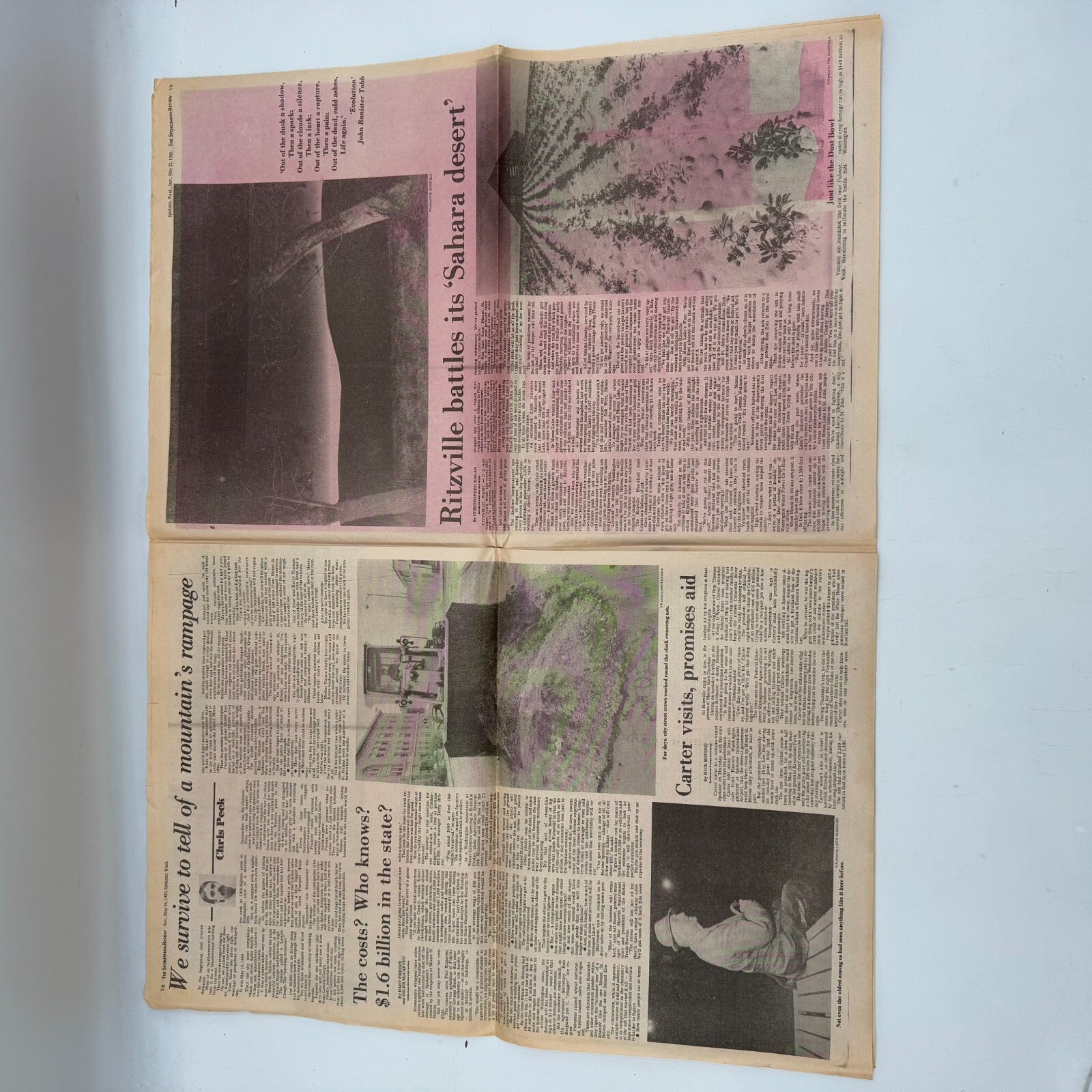Spokesman Review Mount St. Helens Volcano Erupts! Collector Issue Newspaper 1980