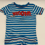 Pair of Carter’s Pajama Sets Vroom Race Car Blue Stripes Red Checkered Size 5T